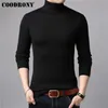 Coudrony Mens Suéters Cashmere Algodão Camisola Homens Soft Knitwear Puxe Homme Inverno Espesso Quente Turtleneck Lã Pulôver Homens 91011 SH190930