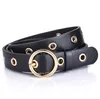 Fashion-emale belt round buckle simple fashion full hole belt students versatile with the Korean version of casual pin buckle jeans belt