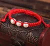 20pcs/lot Lucky Kabbalah Red String Pearl Charms Hamsa Bracelets Women Handmade Fatima Friendship Jewelry