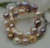 Pärlor Smycken Högkvalitativ vacker! Naturlig sällsynt mångfärgad 12-16mm Furrow Kasumi Pearl Halsband