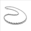 925 Sterling Silver Plated 2MM flash twisted rope chain women Lobster Clasps Smooth Chain Statement Jewelry Size 16 18 20 22 24 inches EC17