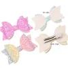 Kız 54pcs / lot 5 cm * 8 cm Glitter Bow Butik Yaylar Moda Saç Aksesuarları Payet Saç Yaylar Çiçek Aksesuar