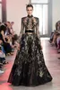 2020 Elie Saab Aftonklänningar med Kina Element High Neck En linje Långärmad Prom Klänning Broderi Sequins Formell Party Wear Gowns