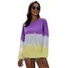 Frauen Regenbogen Gradient Hoodie Herbst lange Ärmel gestreiften Pullover Patchwork Casual Weatshirts Tops Kleidung T-Shirt Shirts T-Shirt LJJA3139