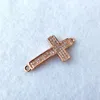 Miçangas de conector cruzado de zircônia cúbica micropave para colar de pulseira para fazer joias DIY Charms CT555