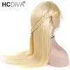 Brésilienne Blonde Blonde Cheveux Avant de Lacet Perruques Couleur 613 # Droite Épaisse Sans Colle Plein Dentelle Perruques De Cheveux Humains Avec Des Cheveux De Bébé Densité 130%