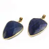 6 Pcs Natural crystal Stone Gemstone Pendants 18K Gold Plated Europe popular Style Pendant Jewelry NEW 40*26 mm