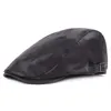 Unisex Plain Solid Color Newsboy Hat Forward Lackleder Ivy Baskenmütze Casual Golf Driving Flat Cabbie Caps