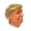 Vestido Donald Trump látex máscara multimillonario presidente de Estados Unidos de América Político del partido de Halloween máscara de lujo del traje cabeza llena