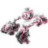 Pets dog Cotton Chews Knot Toys colorful Durable Braided Bone Rope 18CM Funny dog cat Toys ST106