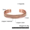 Braceletes de cobre torcidos para mulheres homens pulseira magnética de energia benefícios homens ajustáveis ​​pulseiras pulseiras pulseiras de saúde cobre