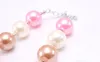 Crystal Drop Pendant Kid Chunky Necklace Fashion Princess Bubblegum Bead Chunky Necklace Children Jewelry For Toddler Girls