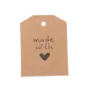 Wrap Prezent 100 Zmiana wykonana z miłością Kraft Paper Party Wedding Wedding Brown Label 1
