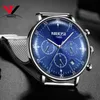 Mens Klockor Nibosi Toppmärke Lyx Vattentät Ultra Tunn Datum Klocka Man Stålband Casual Quartz Watch Män Sport Armbandsur Y19052301