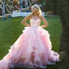 연인 볼 볼 가운 핑크 웨딩 드레스 2020 주름 여자 신부 가운 공식적인 맞춤형 멍청이 14860128478960