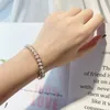 New fashion ins luxury designer super glittering diamond elegant pearls rose gold bangle bracelet for woman girls 19cm237G