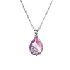 wholesale 6 pezzi goccia d'acqua lucido cristallo rosa zircone gemme pendenti in argento 925 per le donne gioielli ciondolo collane topazio