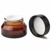 Rensa Grön Blå Brun Kosmetisk Handkräm Jars Pot 15g 30g 50g Face Care Packing Flaskor med Black Cap 300pcs mycket med bra pris