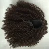 Superbe longue bouffée naturelle Kinky Curly Poney Large Cap avec clip de cordon dans les femmes Fermeture de cheveux Updpiece 140g 16inch Dyableable