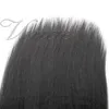 VMAE Brazilian Kinky Straight Horsetail Tight Hole Clip In 120g Drawstring Ponytail Virgin Human Hair Extensions