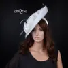 4 couleurs peuvent les dames fascinator de chapeau pick.Large formel église chapeau robe pour la mère de douche nuptiale de mariage de la mariée w / plumes