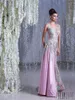 2019 toumajean couture pure backless avondjurken zeemeermin v-hals kleurrijke kralen prom jurken vloer lengte tule avondjurk 4033