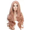 Nya produkter Burst Fashion European och American Wig Female Rose Net Wig Long Curl Pink Fashion Color Factory Spot Wholesale