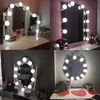 HOT 10 PCS Vanity LED Mirror Light Makeup Justerbara komestiska spegel Ljuspaket med dimbar ljus Lampa Brightness Make Up Lights