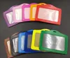 200PCS 10.5*8cm Square Credit Card Holders Without Zipper Bus ID Holders Identity Red Yellow Blue Badge with Retractable Reel