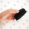 MOQ 100 pièces LOGO personnalisé Mini poils de sanglier brosses à barbe manche en bois noir brosse de nettoyage du visage pour hommes toilettage