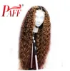 PAFF Ombre Curly Lace Front Human Hair Wigs Brazilian 360 Lace Frontal Wig Pre-Plucked Bleached Knots Baby Hair