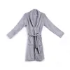 HIRIGIN Men's Winter Warm Robes Thick Lengthened Plush Shawl Bathrobe Kimono Home Clothes Long Sleeved Robe Coat peignoir homme