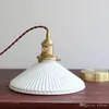 Retro Ceramic Pendant Light Brass Japan Style Suspension Llamp Hotel Restaurant Bedside Porch Counter Creative Porcelain Sconce