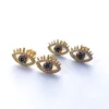 Pendientes de pestañas de Color dorado de alta calidad, pendientes de tuerca de circonia cúbica CZ de arcoíris Micro pavé, joyería para mujer ER889