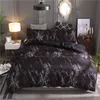 Marmeren patroon beddengoed sets polyester beddengoedafdekking set 2 3PCS twin queen quilt cover bed linnen geen vel geen vulling328j