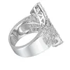 Vecalon Princess 925 Sterling Silver Cross Ring 5A Zircon CZ Engagement Bröllop Band Ringar för Kvinnor Bröllop Finger Smycken