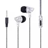 3.5mm Earphones Bass Headsets Stereo Sound Crack Shape In-Ear Headphones wired With Mic Volume Control for Andriod with Retail Box
