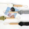 Anpassad skydd UV-paraply Customizable Promotion Solid Trähandtag Paraplyer Golf Stark Vindtät Unisex Paraply BH0997 TQQ