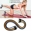 DHL US Stock 11PC / Set Pull Rope Fitness Övningar Motståndsband Latex Tubes Pedal Excerciser Body Training Workout Elastic Band