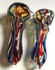 New Arrival Colorful Strip Glass Smoking Pipe Spoon Handcrafted Bubblers Pipes 4 inch For Bongs Dab Rigs Tobacco