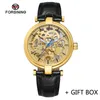 Wristwatches FORSINING Automatic Mechanical Skeleton Men Wristwatch Sport Genuine Leather Male Clock Top Man Watch 81601193o