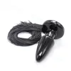 Bondage Blond Horse Tail Whip Pony Plug Cosplay Animal Pet Game Toy Insert Rollspel AU653