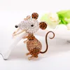 EASYA 2 Styles Lovely Mouse Keychain Full Crystal Animal Keyring Holders Women Bag Accessories Car Key Chain Jewelry
