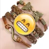 Gros-Nouveaux bijoux de mode Multilayer time gem bracelet enfants adolescent bracelet en cuir cordon modèle no.NE953