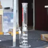 18 Inches Triple Honeycomb and Bridbridge Perc Glass Bongs Hookahs Oil Burner with 18mm Bowl for Smoking