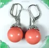 boucles d'oreilles corail rose doré