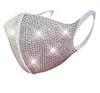 Bling shine strass ansiktsmask kristall diamant glitter återanvändbar trasa ansikte munskydd tonåring vuxen nattklubb fest personlighet bära