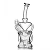 24cm height The inner square Perc Glass Water Bongs Hookahs Smoking Pipe With 14mm banger Recycler Oil Rigs Beaker