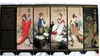 Chinese Boutique collection Lacquer ware painting Four beauties folding screen