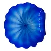 100% handgeblazen lamp decoratieve luxe bloem sconce galerij wall art elegante blauwe schaduw murano glazen platen